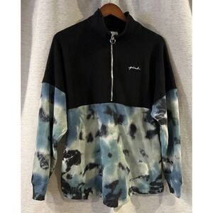VS VICTORIAS SECRET‎ PINK VARSITY HALF ZIP PULLOVER SWEATER JACKET TOP TIE DYE S